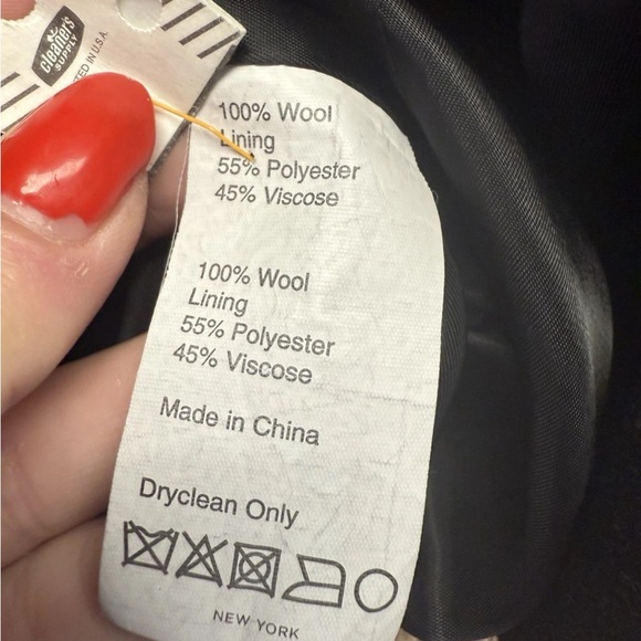 Derek Lam Black Bell Flare Sleeve 100% Wool Pea Coat Jacket Size Italy 40 US 4 - Picture 9 of 9